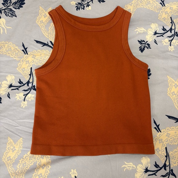 Orange Ribbed Tank Top - Picture 2 of 5